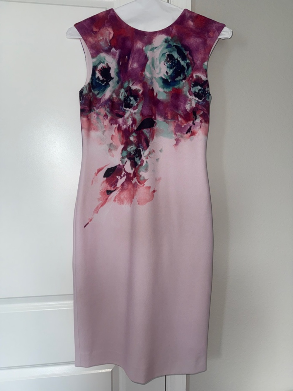 Tahari Pink Floral-Print Sleeveless Midi Dress